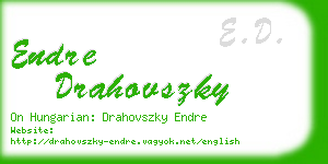 endre drahovszky business card